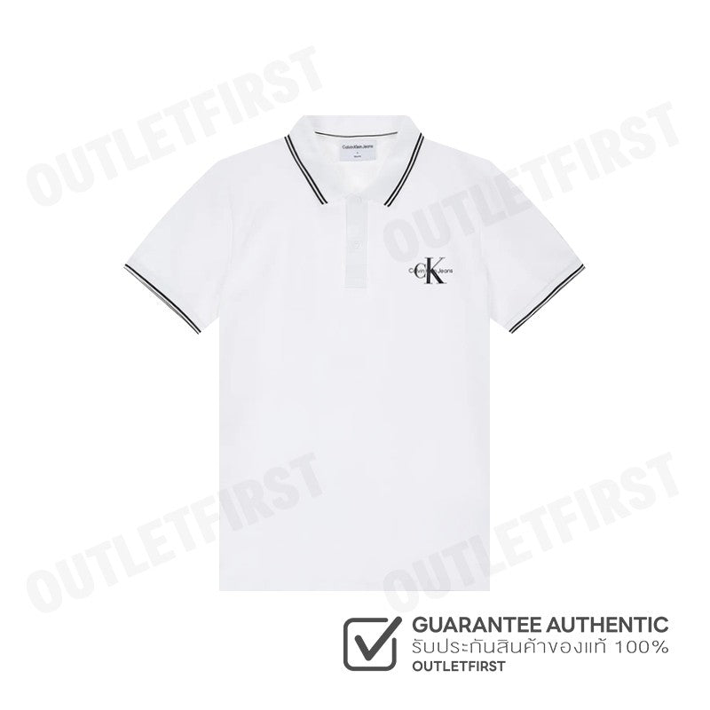 CALVIN KLEIN JEANS รุ่น MONOLOGO SLIM TIPPED POLO CODE: J324245 YAF เสื้อโปโล เสื้อโปโลแขนสั้น เสื้อโปโลผู้ชาย