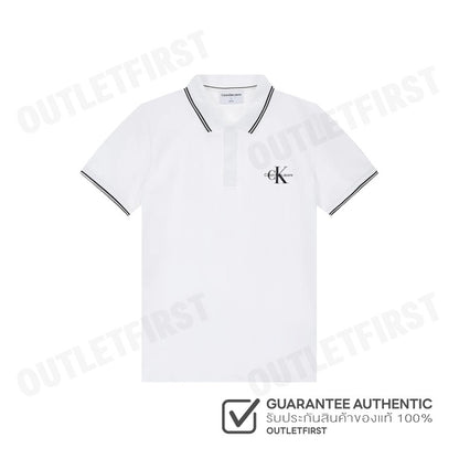 CALVIN KLEIN JEANS รุ่น MONOLOGO SLIM TIPPED POLO CODE: J324245 YAF เสื้อโปโล เสื้อโปโลแขนสั้น เสื้อโปโลผู้ชาย