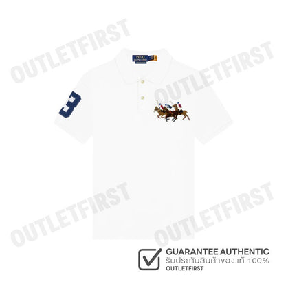 POLO RALPH LAUREN รุ่น CUSTOM SLIM FIT TRIPLE-PONY POLO SHIRT CODE: 710868798001 เสื้อโปโล เสื้อแขนสั้น เสื้อโปโลผู้ชาย