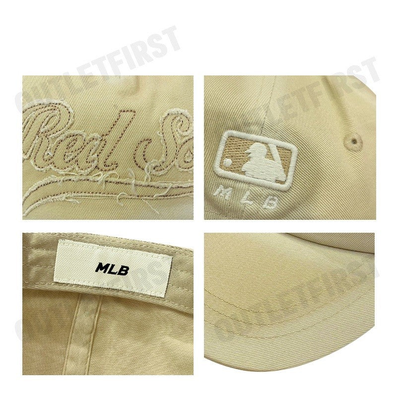 MLB รุ่น APPLIQUED VINTAGE WASHED BASEBALL CAP CODE: 3ACPV025N 43SAS หมวกแก็ป หมวกเบสบอล หมวกสีเบจ