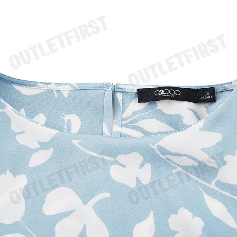 G2000 รุ่น WOMEN CLOTHING COLLARLESS BLOUSE LOOSE FIT CODE: 41241670 71 เสื้อเบลาส์ผู้หญิง เสื้อผู้หญิง เสื้อสีฟ้า
