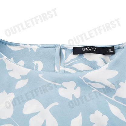 G2000 รุ่น WOMEN CLOTHING COLLARLESS BLOUSE LOOSE FIT CODE: 41241670 71 เสื้อเบลาส์ผู้หญิง เสื้อผู้หญิง เสื้อสีฟ้า