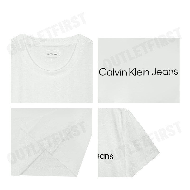 CALVIN KLEIN JEANS รุ่น INSTITUTIONAL LOGO CLASSIC T-SHIRT CODE: J326954 YAF เสื้อยืดคอกลม เสื้อยืดผู้ชาย เสื้อยืดสีขาว