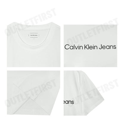 CALVIN KLEIN JEANS รุ่น INSTITUTIONAL LOGO CLASSIC T-SHIRT CODE: J326954 YAF เสื้อยืดคอกลม เสื้อยืดผู้ชาย เสื้อยืดสีขาว
