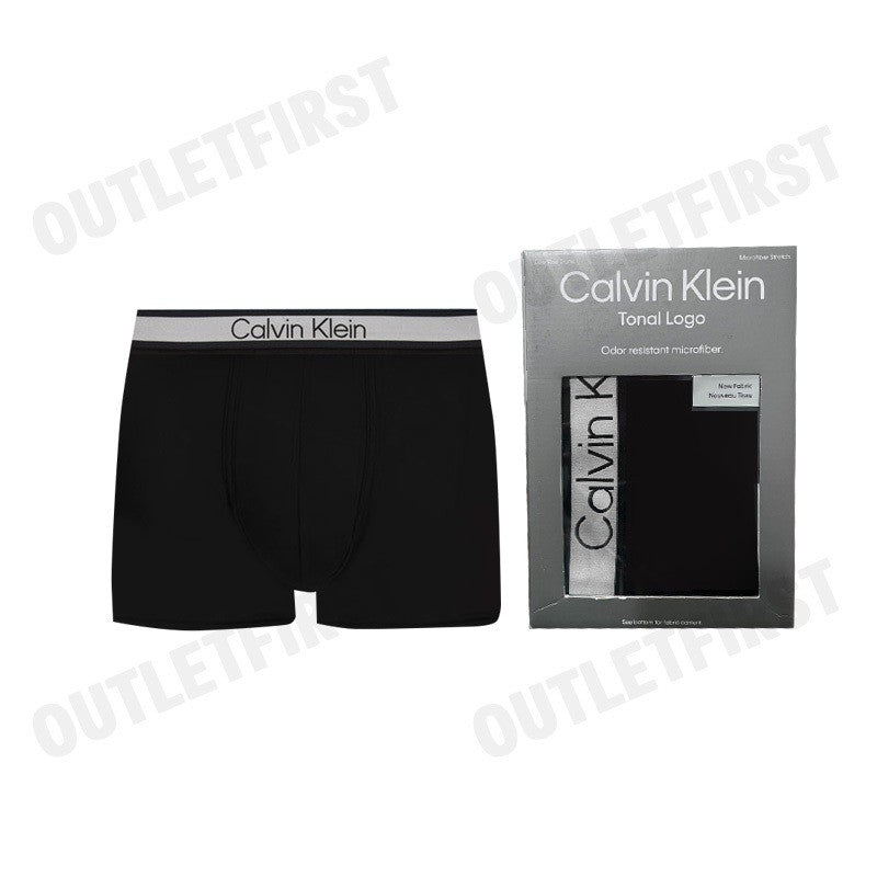CALVIN KLEIN รุ่น TONAL LOGO MICROFIBER LOW RISE TRUNKS CODE: NB4089 UB1 กางเกงชั้นในผู้ชาย กางเกงใน กางเกงสีดำ