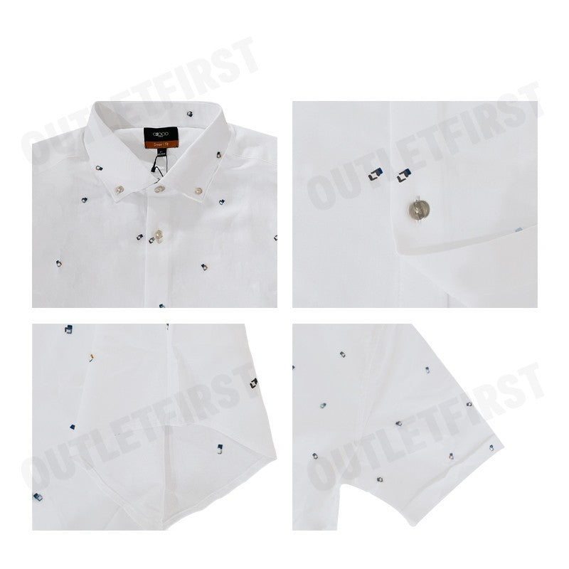 G2000 รุ่น MEN'S CASUAL SHORT-SLEEVED SHIRT CODE: 46130822 00 เสื้อเชิ้ตแขนสั้น เสื้อผู้ชาย เสื้อสีขาว