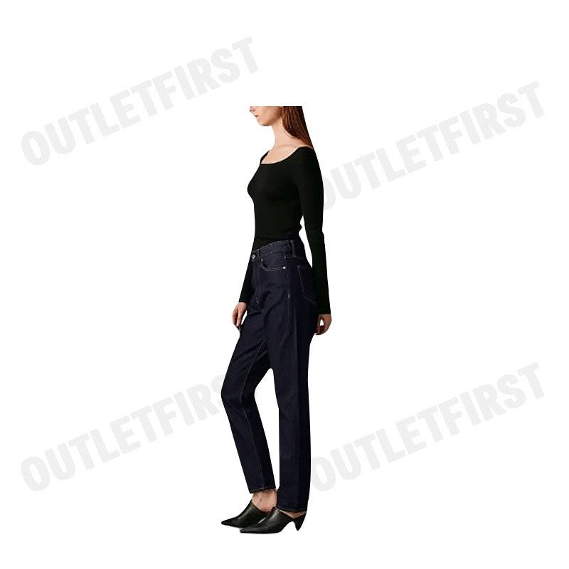 CALVIN KLEIN JEANS รุ่น WOMEN'S AUTHENTIC SLIM STRAIGHT JEANS CODE: J224669 1BJ กางเกงยีนส์ผู้หญิง กางเกงขายาว กางเกงCK
