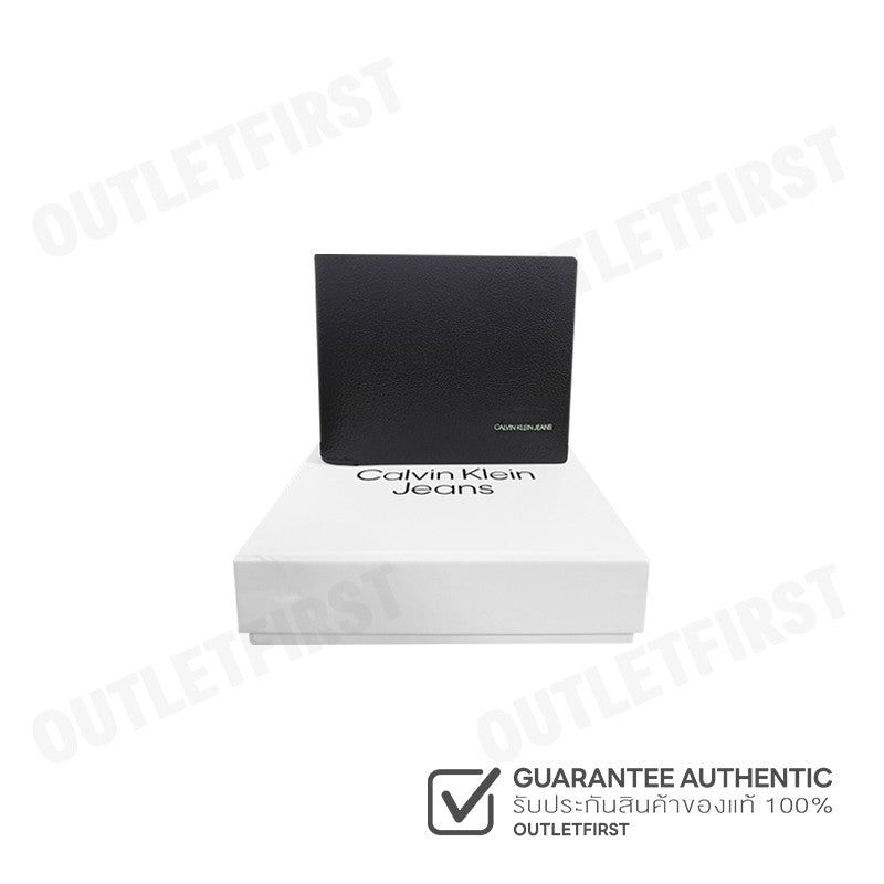 CALVIN KLEIN JEANS รุ่น MEN'S LIMEGRAIN LEATHER FOLDING WALLET WITH MULTIPLE CARD CODE: HP1631 001 กระเป๋าสตางค์ผู้ชาย