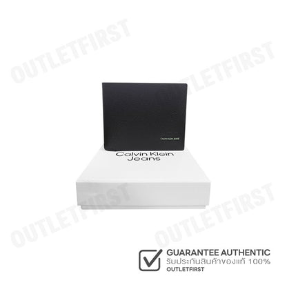 CALVIN KLEIN JEANS รุ่น MEN'S LIMEGRAIN LEATHER FOLDING WALLET WITH MULTIPLE CARD CODE: HP1631 001 กระเป๋าสตางค์ผู้ชาย