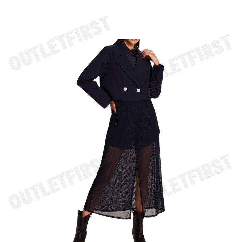 ARMANI EXCHANGE รุ่น WOMEN'S MESH TRENCH COAT CODE: 3DYL20 YNUKZ 1593 เสื้อโค้ทเดรสผู้หญิง ชุดเดรสสีกรม ชุดกระโปรง