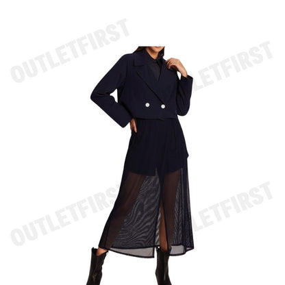 ARMANI EXCHANGE รุ่น WOMEN'S MESH TRENCH COAT CODE: 3DYL20 YNUKZ 1593 เสื้อโค้ทเดรสผู้หญิง ชุดเดรสสีกรม ชุดกระโปรง