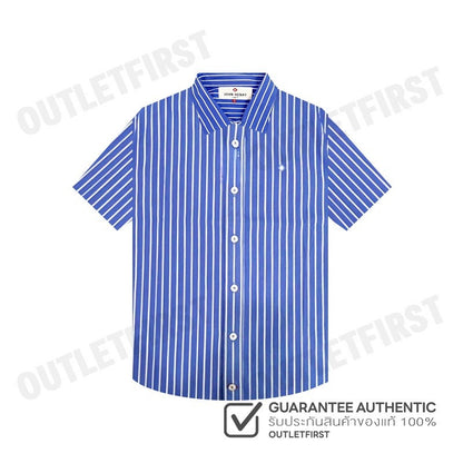 JOHN HENRY รุ่น MEN'S SHORT SLEEVES SLIM FIT SHIRT (BLUE) CODE: JH F424MSSSM43 เสื้อเชิ้ตแขนสั้น เสื้อผู้ชาย เสื้อจอร์น