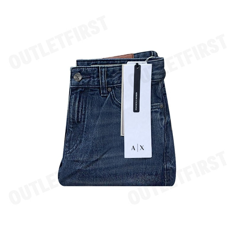 ARMANI EXCHANGE รุ่น WOMEN'S CROPPED BOYFRIEND JEANS CODE: 6DYJ16 Y19HZ 05EJ กางเกงยีนส์ผู้หญิง ขายาว สีน้ำเงินเข้ม