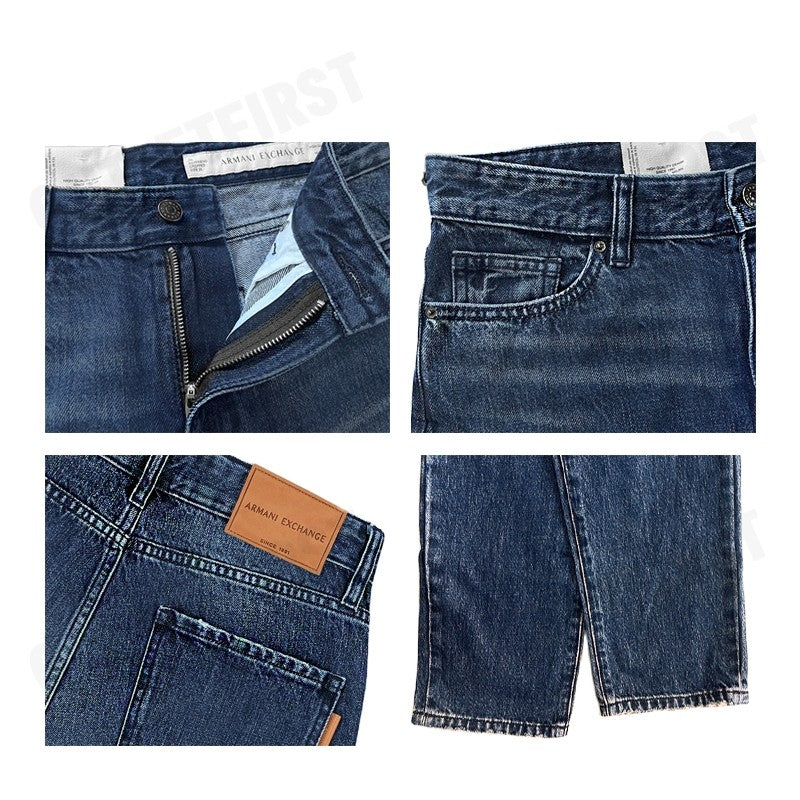 ARMANI EXCHANGE รุ่น WOMEN'S CROPPED BOYFRIEND JEANS CODE: 6DYJ16 Y19HZ 05EJ กางเกงยีนส์ผู้หญิง ขายาว สีน้ำเงินเข้ม