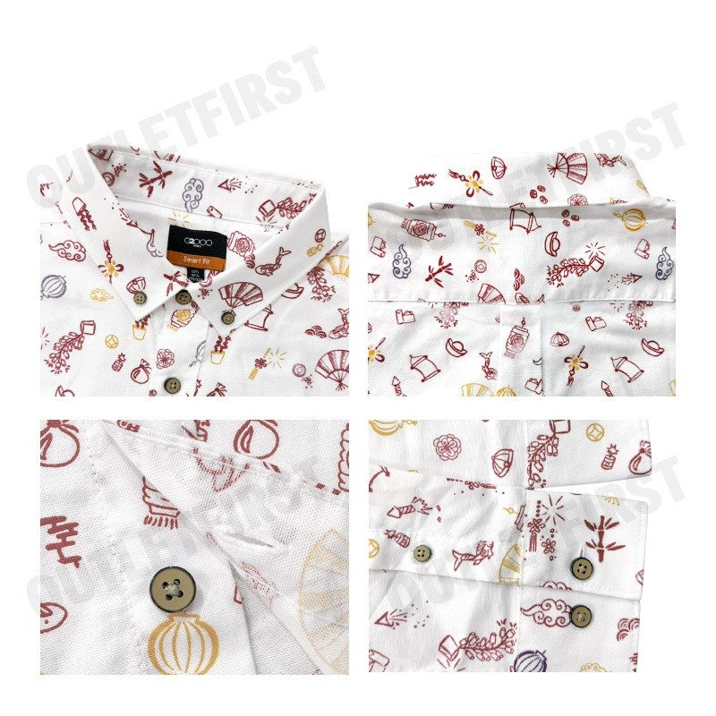 G2000 รุ่น MEN CLOTHING CASUAL SHIRT WITH FESTIVE SIGNATURE PRINTS SMART FIT CODE: 4912085200 เสื้อเชิ้ตแขนยาวผู้ชาย