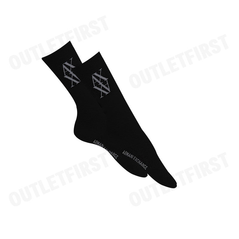 ARMANI EXCHANGE รุ่น RIBBED COTTON SOCKS WITH INLAID LOGO CODE: XW000914 AF13661 UC001 ถุงเท้า ถุงเท้ายูนิเซ็กส์
