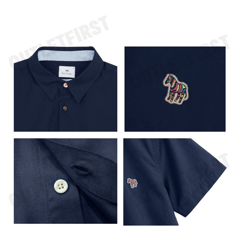 PS PAUL SMITH รุ่น MEN'S CASUAL FIT SHIRT CODE: M2R 524T FZEBRA 48 เสื้อเชิ้ตแขนสั้นผู้ชาย เสื้อเชิ้ต เสื้อพอลสมิธ