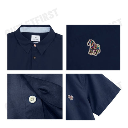 PS PAUL SMITH รุ่น MEN'S CASUAL FIT SHIRT CODE: M2R 524T FZEBRA 48 เสื้อเชิ้ตแขนสั้นผู้ชาย เสื้อเชิ้ต เสื้อพอลสมิธ
