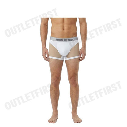 JOHN HENRY รุ่น UNDERWEAR FASHION MEN'S BOXER BRIEFS CODE: JU JU3ME001 (WHITE) กางเกงชั้นในผู้ชาย กางเกงในซีทรู