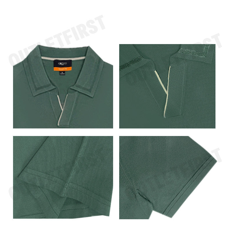 G2000 รุ่น MEN'S COMPACT KNIT OPEN COLLAR POLO CODE: 4617301245 เสื้อโปโลผู้ชาย เสื้อโปโลแขนสั้น เสื้อโปโลสีเขียว