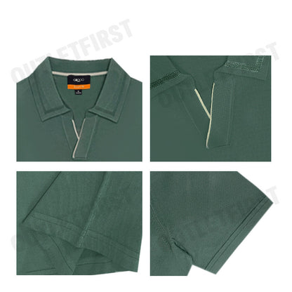 G2000 รุ่น MEN'S COMPACT KNIT OPEN COLLAR POLO CODE: 4617301245 เสื้อโปโลผู้ชาย เสื้อโปโลแขนสั้น เสื้อโปโลสีเขียว