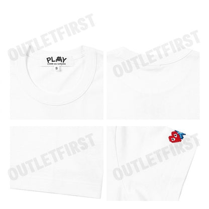 PLAY COMME DES GARÇONS รุ่น WOMEN T-SHIRT CODE: AZ-T327 (WHITE) เสื้อยืดคอกลมผู้หญิง เสื้อหัวใจแดงเอเลี่ยน เสื้อแขนสั้น