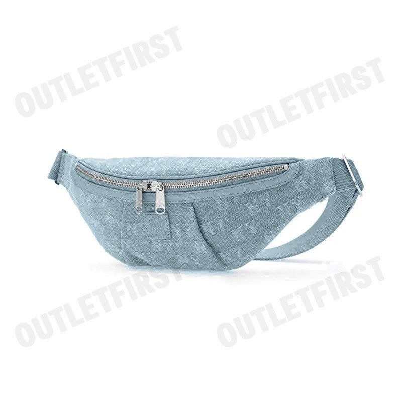 MLB รุ่น JACQUARD DENIM MONOGRAM BELT BAG CODE: 3AHSMD15N 50BLL กระเป๋าคาดเอว กระเป๋าคาดอก กระเป๋าเอ็มแอลบี