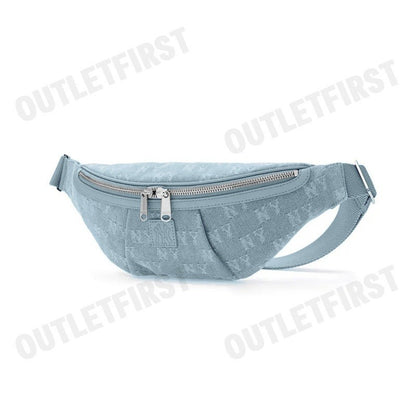 MLB รุ่น JACQUARD DENIM MONOGRAM BELT BAG CODE: 3AHSMD15N 50BLL กระเป๋าคาดเอว กระเป๋าคาดอก กระเป๋าเอ็มแอลบี