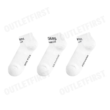 MLB รุ่น UNISEX SPORTIVE VARSITY LOW SOCKS 3 PAIRS SET CODE: 3ASOSV15N 00WHS ถุงเท้า ถุงเท้าสีขาว ถุงเท้าข้อสั้น