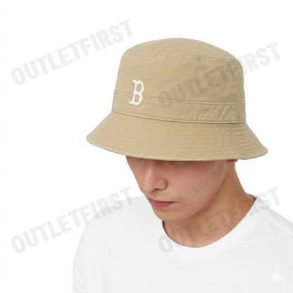 MLB รุ่น BASIC MEDIUM LOGO VINATGE-WASHING BUCKET HAT CODE: 3AHTB035N 43BGL หมวกบักเก็ต หมวกสีเบจ หมวกเอ็มแอลบี