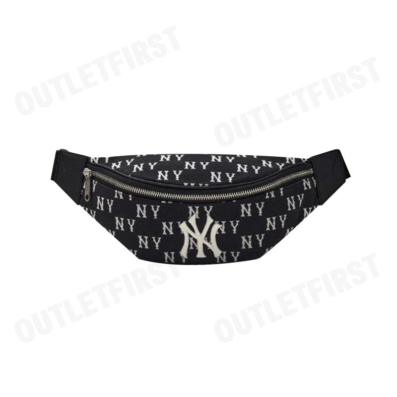 MLB รุ่น JACQUARD MONOGRAM NEW YORK YANKEES BELT BAG CODE: 3AHSM014N 50BKS กระเป๋าคาดเอว กระเป๋าคาดอก กระเป๋าสีดำ