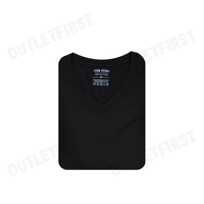 JOHN HENRY รุ่น UNDERWEAR T-SHIRT CODE: JU6MO002 (BLACK) เสื้อยืดคอวี เสื้อยืดคอกลมผู้ชาย เสื้อสีดำ เสื้อจอร์นเฮนรี่