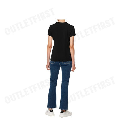 CALVIN KLEIN JEANS รุ่น INSTITUTIONAL LOGO SLIM TEE CODE: J224949 BEH เสื้อยืดคอกลม เสื้อยืดผู้หญิง เสื้อยืดสีดำ