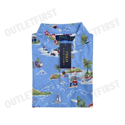 POLO RALPH LAUREN รุ่น STANDARD FIT BEAR LINEN-COTTON POLO CODE: 710966450001 เสื้อโปโล เสื้อคอปกแขน เสื้อผู้ชาย