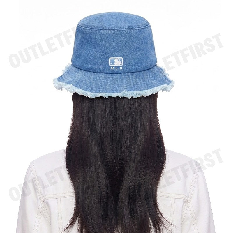 MLB รุ่น UNISEX COLOR DENIM SAFARI BUCKET HAT CODE: 3AHTD025N 50BLL หมวกบักเก็ต หมวกสีฟ้า หมวกเอ็มแอลบี