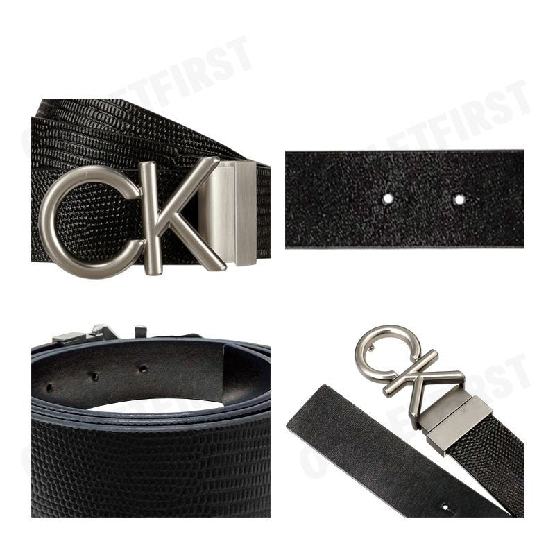 CALVIN KLEIN รุ่น MEN'S HALLMARK LOGO REVERSIBLE BELT CODE: 4D7036G VZZ เข็มขัดผู้ชาย เข็มขัดสีดำ เข็มขัดCK