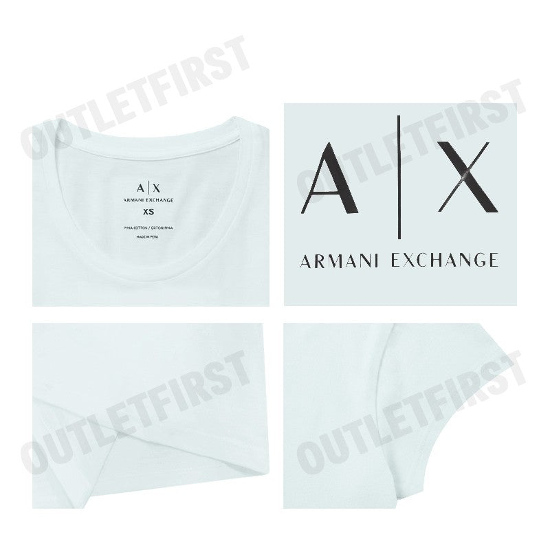ARMANI EXCHANGE รุ่น PIMA COTTON PRINT LONG SLEEVE T-SHIRT CODE: 8NYT70 YJ16Z U9093 เสื้อยืดคอกลม เสื้อผู้หญิง แขนสั้น