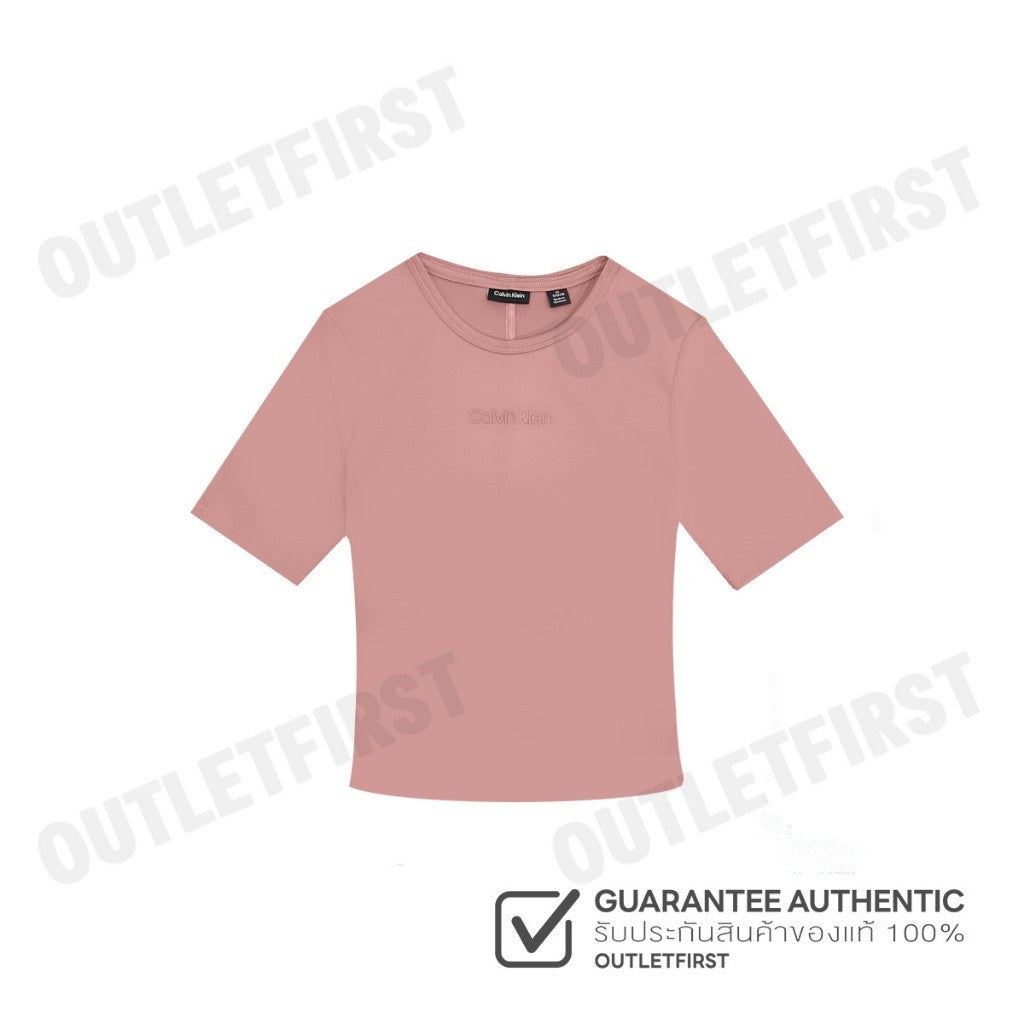 CALVIN KLEIN SPORT รุ่น ESSENTIALS SPORT SEMI-FITTED TEE CODE: 4WS4K238 630 เสื้อครอป เสื้อยืดผู้หญิง เสื้อแขนสั้น