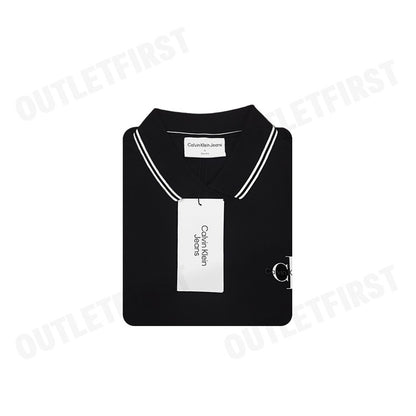 CALVIN KLEIN JEANS รุ่น MONOLOGO SLIM TIPPED POLO CODE: J324245 BEH เสื้อโปโล เสื้อโปโลแขนสั้น เสื้อโปโลผู้ชาย