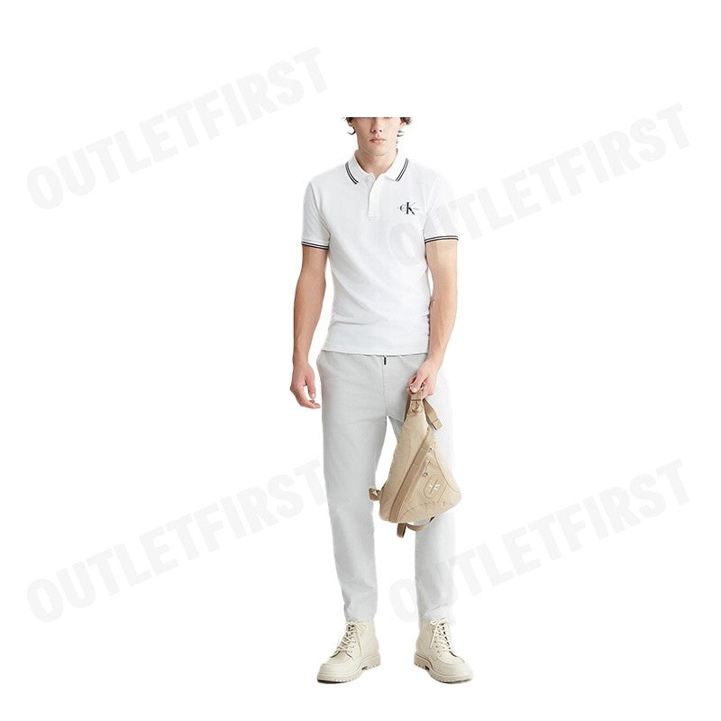 CALVIN KLEIN JEANS รุ่น MONOLOGO SLIM TIPPED POLO CODE: J324245 YAF เสื้อโปโล เสื้อโปโลแขนสั้น เสื้อโปโลผู้ชาย