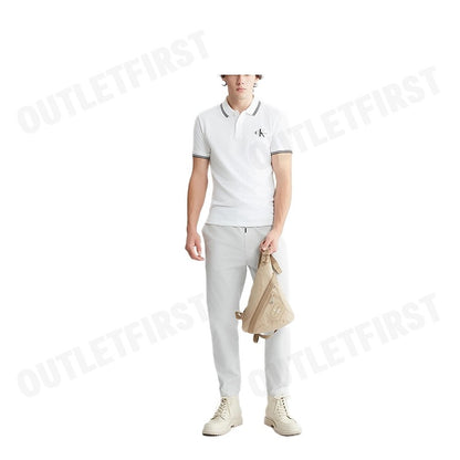 CALVIN KLEIN JEANS รุ่น MONOLOGO SLIM TIPPED POLO CODE: J324245 YAF เสื้อโปโล เสื้อโปโลแขนสั้น เสื้อโปโลผู้ชาย