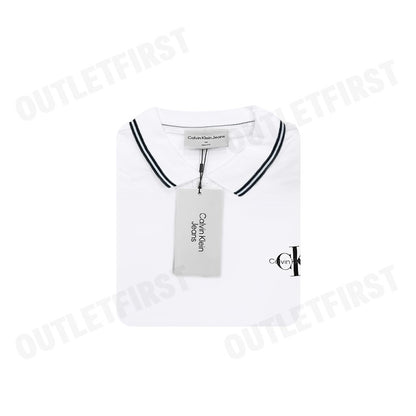 CALVIN KLEIN JEANS รุ่น MONOLOGO SLIM TIPPED POLO CODE: J324245 YAF เสื้อโปโล เสื้อโปโลแขนสั้น เสื้อโปโลผู้ชาย