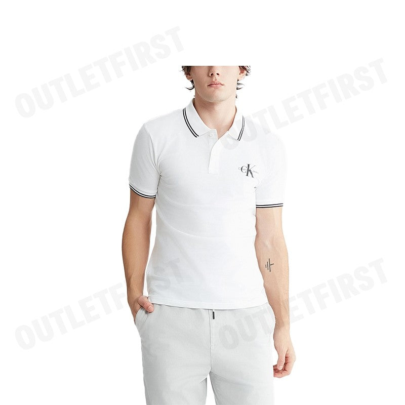 CALVIN KLEIN JEANS รุ่น MONOLOGO SLIM TIPPED POLO CODE: J324245 YAF เสื้อโปโล เสื้อโปโลแขนสั้น เสื้อโปโลผู้ชาย