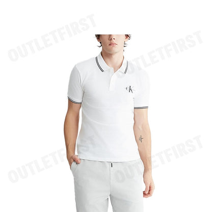 CALVIN KLEIN JEANS รุ่น MONOLOGO SLIM TIPPED POLO CODE: J324245 YAF เสื้อโปโล เสื้อโปโลแขนสั้น เสื้อโปโลผู้ชาย