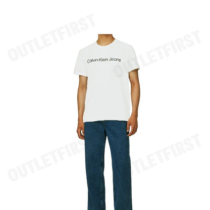 CALVIN KLEIN JEANS รุ่น INSTITUTIONAL LOGO CLASSIC T-SHIRT CODE: J326954 YAF เสื้อยืดคอกลม เสื้อยืดผู้ชาย เสื้อยืดสีขาว