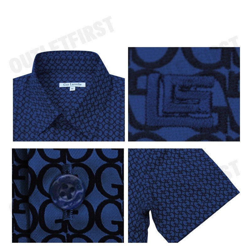 GUY LAROCHE รุ่น MAN'S SHORT SLEEVES SHIRT CODE: BAC5222P4NV เสื้อเชิ้ต เสื้อแขนสั้น เสื้อผู้ชาย