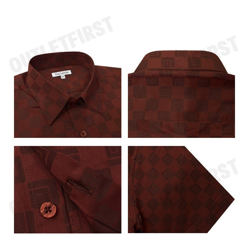 GUY LAROCHE รุ่น MAN'S SHORT SLEEVES SHIRT CODE: BAC9207W3RE เสื้อเชิ้ต เสื้อแขนสั้น เสื้อผู้ชาย