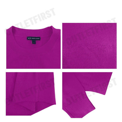 ARMANI EXCHANGE รุ่น WOMEN'S ROUND NECK SWEATER WITH EMBROIDERED LOGO CODE: 6DYM1J YME3Z 7420 เสื้อสเวตเตอร์เสื้อผู้หญิง