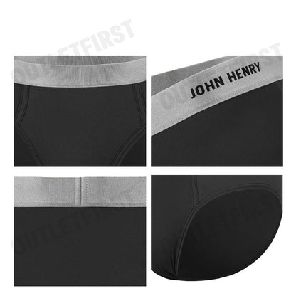 JOHN HENRY รุ่น UNDERWEAR SILVER&GOLD SERIES MEN'S BRIEFS CODE: JU JU2G003 (BLACK) กางเกงชั้นในผู้ชาย กางเกงในจอน