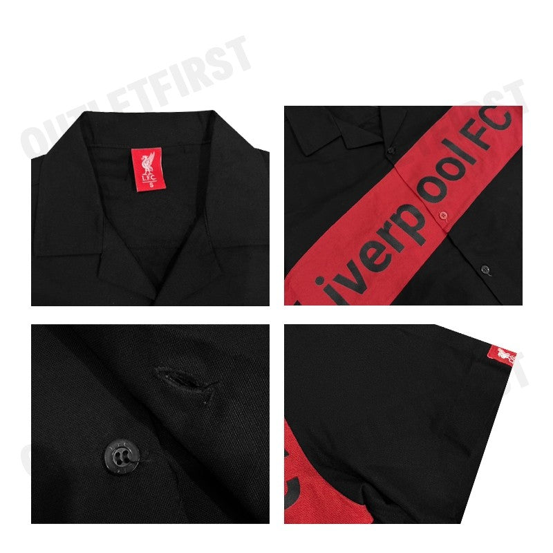 L.F.C รุ่น MEN'S SH LIVERPOOL FC 8K CODE: FC 8K BLACK เสื้อเชิ้ตแขนสั้นผู้ชาย เสื้อเชิ้ตลิเวอร์พูล เสื้อเชิ้ตสีดำ